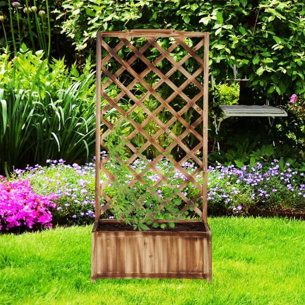 Flammet plantekasse med espalier
