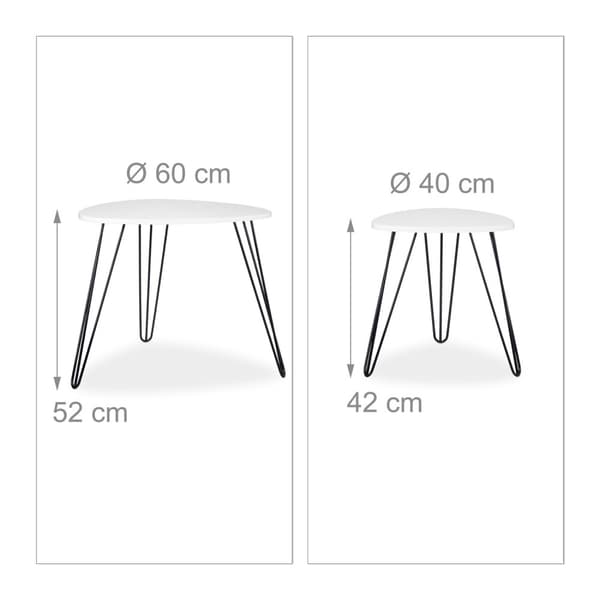 Hvidt sidebord sæt med 2 stk