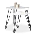 Miniatyrbillede 1 af 6: Hvidt sidebord sæt med 2 stk