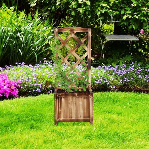 Flammet plantekasse med espalier