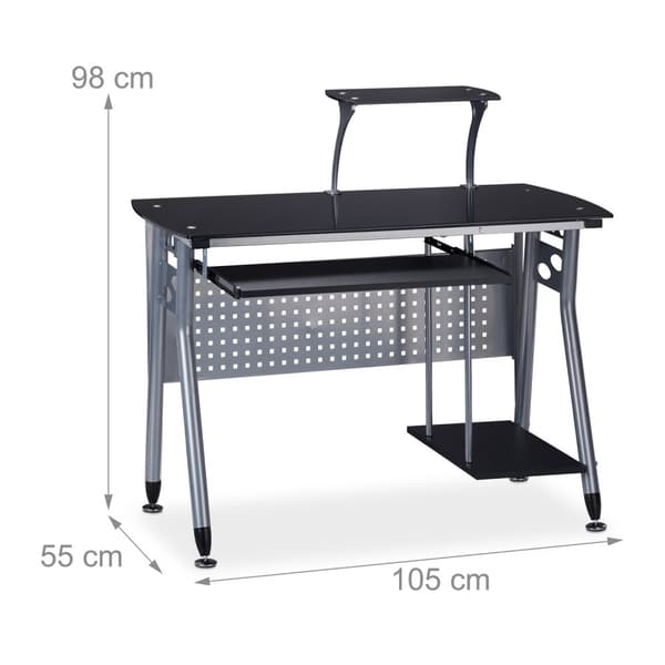 Computerbord med glasplade