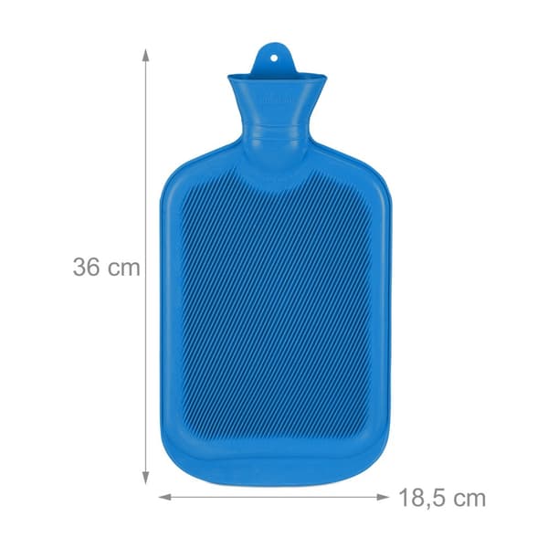 Blå varmvattenflaska 2L