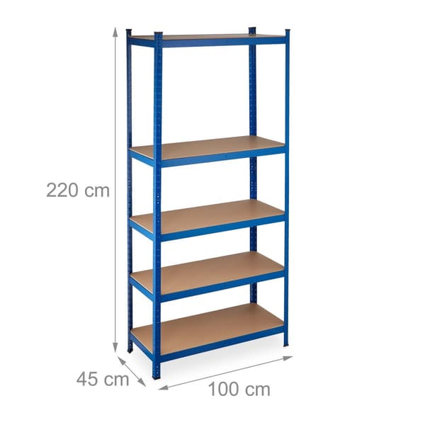 Heavy Duty reol 220 cm Blå