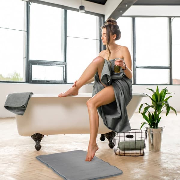 Grå Memory Foam Bademåtte