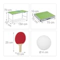Miniatyrbilde 4 av 9: Grønt bordtennisbord med tilbehør