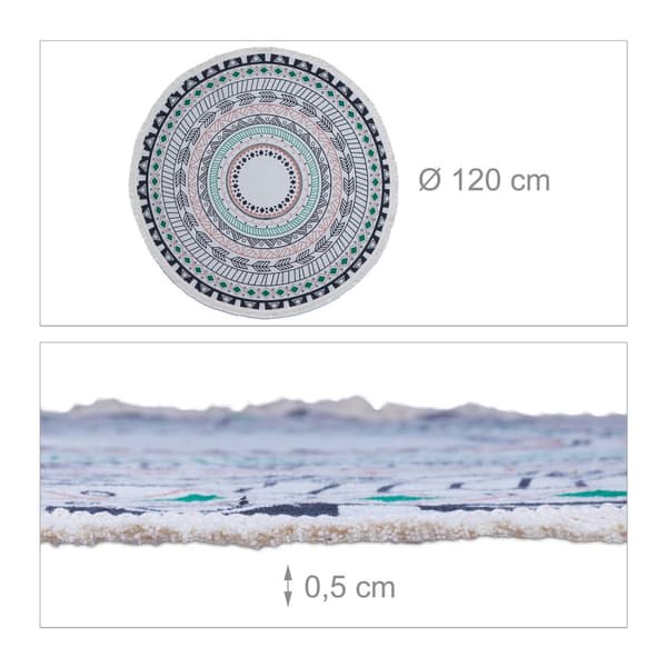 Rundt tæppe med mandala design