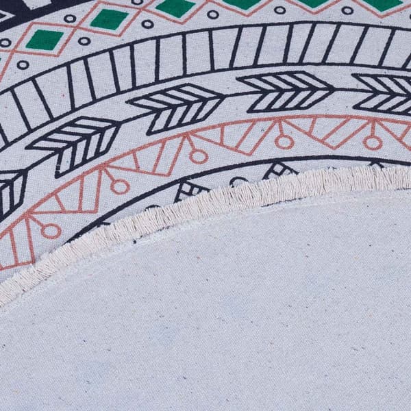 Rundt tæppe med mandala design