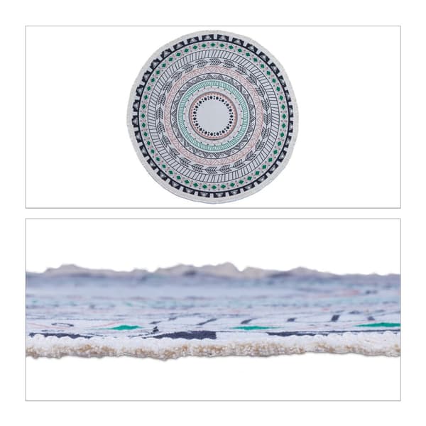 Rundt tæppe med mandala design