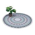 Miniatyrbillede 1 af 8: Rundt tæppe med mandala design
