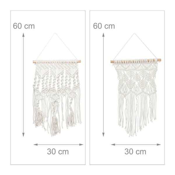 Sæt med 2 Macramé vægbeklædninger