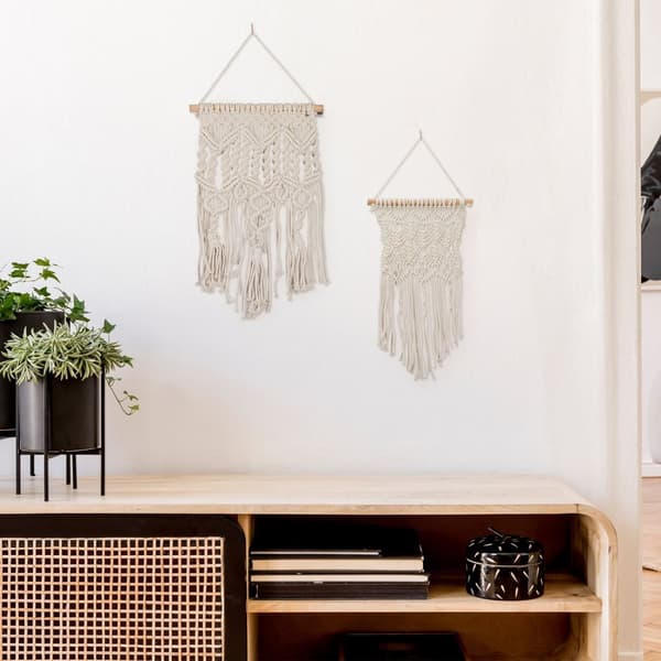 Sæt med 2 Macramé vægbeklædninger