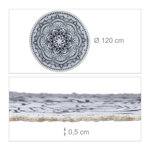 Rundt tæppe med mandala design