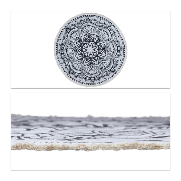Rundt tæppe med mandala design
