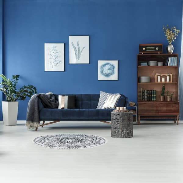 Rundt tæppe med mandala design
