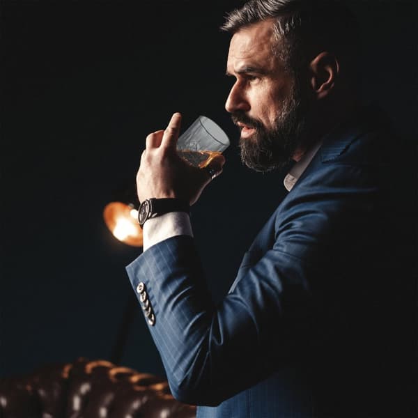 5-delt whiskysett Karaffel og glass