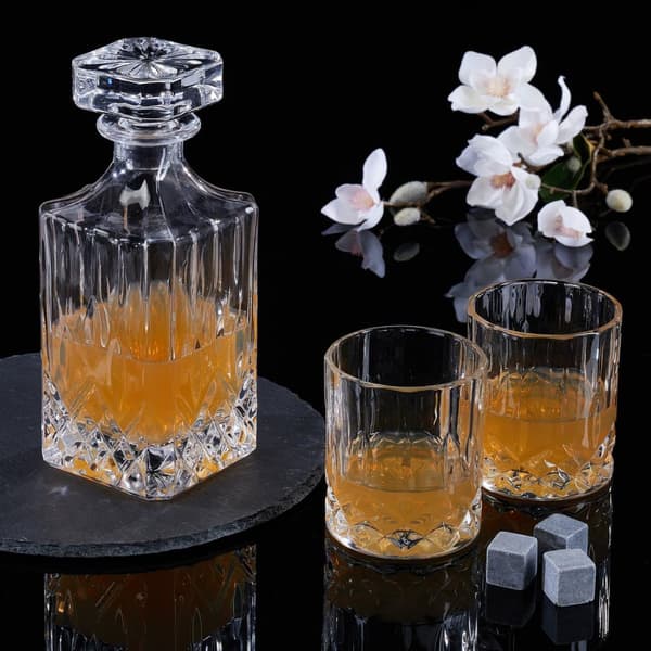 5-delt whiskysett Karaffel og glass
