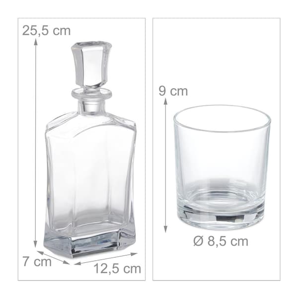 5-delt whiskysæt Karaffel og glas