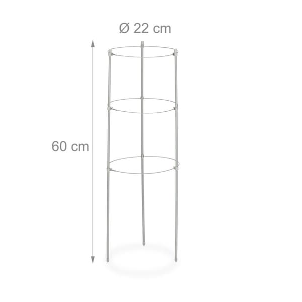 Sæt med 4 runde tomatstøtter, 60 cm