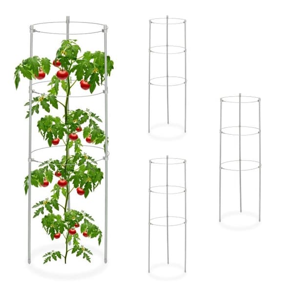 Sæt med 4 runde tomatstøtter, 60 cm