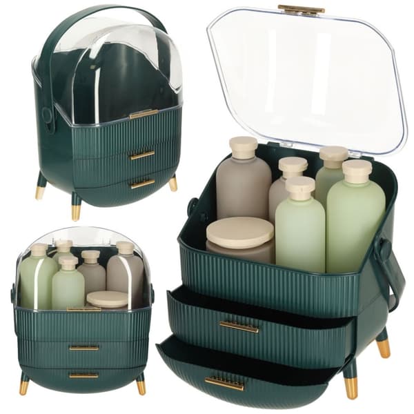 Kist kosmetik arrangør skab grøn
