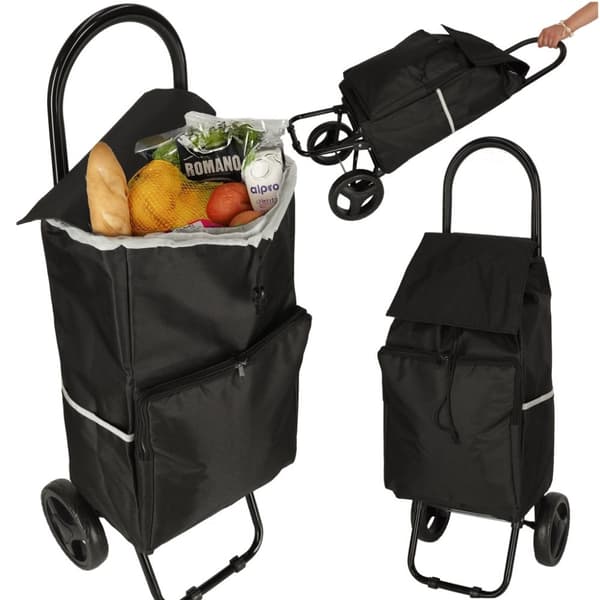 Tralle handlepose på hjul 100cm grå
