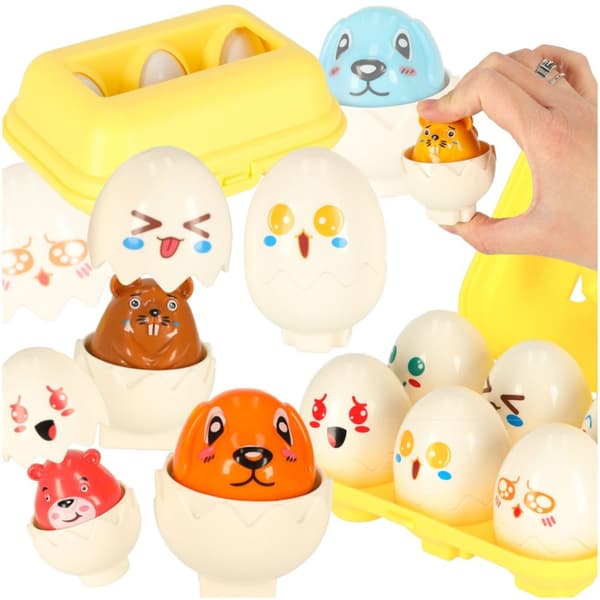 Puslespill eggblokker montessori dyr 6 stk.