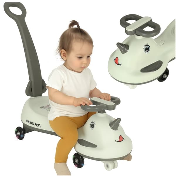LED gravity scooter tur med håndtag grå