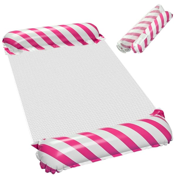 Oppustelig madras svømmestol pink