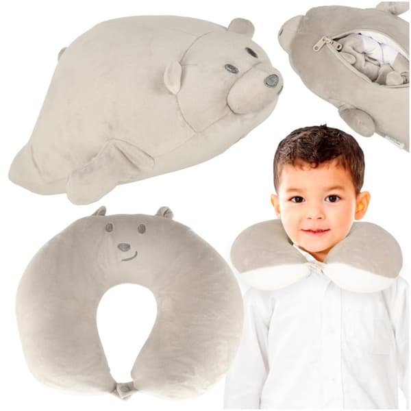 Rejsepude 2 i 1 hals croissant bamse maskot