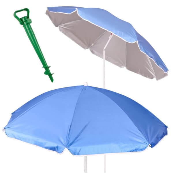 Strandparaply stor UV-beskyttelse blå