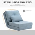 Miniatyrbillede 8 af 10: Gulvstol foldemadras liggeunderlag, 2-i-1 design, aftagelig pude, 60 x 80 x 56 cm, himmelblå