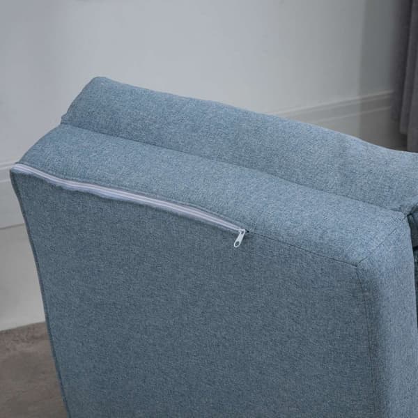 Gulvstol foldemadras liggeunderlag, 2-i-1 design, aftagelig pude, 60 x 80 x 56 cm, himmelblå