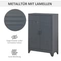 Miniatyrbillede 6 af 10: Arkivskab med lameldøre, opbevaringsskab, metalskab med 2 justerbare hylder, 75 x 33 x 110 cm, grå