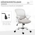 Miniatyrbillede 4 af 10: Kontorstol, skrivebordsstol med hjul, ergonomisk, højdejusterbar, grå