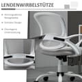 Miniatyrbillede 6 af 10: Kontorstol, skrivebordsstol med hjul, ergonomisk, højdejusterbar, grå
