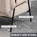 Miniatyrbillede 8 af 10: Polstret lænestol med fodskammel, lænestol med lænefunktion, polstret stol, hynde, tv-lænestol, 68 x 91,5 x 88 cm, beige