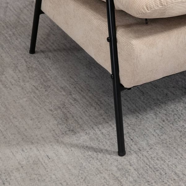 Polstret lænestol med fodskammel, lænestol med lænefunktion, polstret stol, hynde, tv-lænestol, 68 x 91,5 x 88 cm, beige