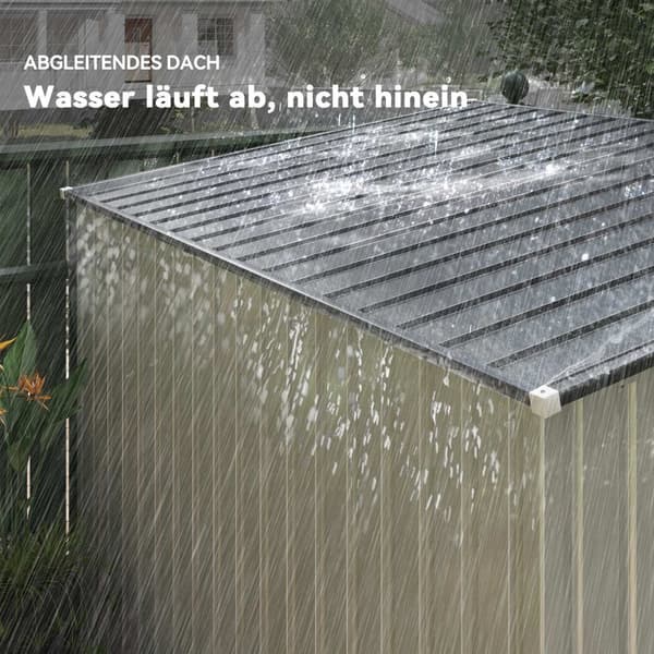 Værktøjsskur i metal 2,81m² 154x206,5x181 cm redskabsskur med pent tagfundament