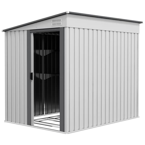 Værktøjsskur i metal 2,81m² 154x206,5x181 cm redskabsskur med pent tagfundament