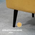 Miniatyrbillede 6 af 10: Bænk, brystsæde, polstret bænk, hørlook, op til 150 kg, 101 x 38,5 x 44,5 cm, gul