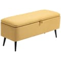 Miniatyrbillede 1 af 10: Bænk, brystsæde, polstret bænk, hørlook, op til 150 kg, 101 x 38,5 x 44,5 cm, gul