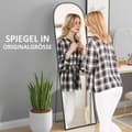 Miniatyrbild 5 av 10: Stående spegel, fullängdsspegel, modern design, 50 cm x 1,5 cm x 161,5 cm, svart