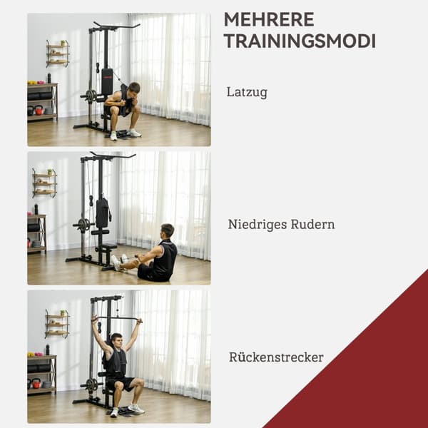 Hjemmegymnastik, romaskiner, uden vægte, fitnessudstyr til hjemmet, stål, syntetisk læder, sort