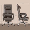 Miniatyrbillede 4 af 10: Kontorstol med massagefunktion, ergonomisk skrivebordsstol med lænefunktion, nakkestøtte, højdejusterbar, brun