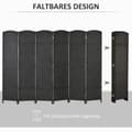 Miniatyrbillede 6 af 10: 6-panel rumdeler, foldbar privatskærm, privatskærm til stue, soveværelse, hjemmekontor, sort
