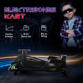 Miniatyrbillede 8 af 10: El-gokart til børn, gummihjul, 3-8 km/t, med lys og musikfunktion, sort