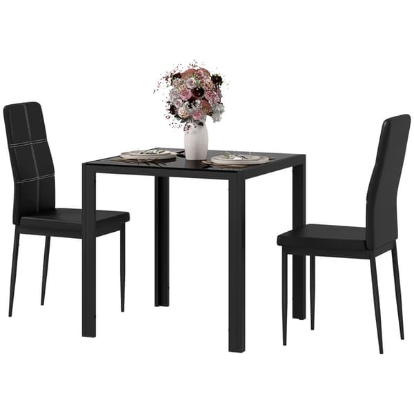 Spisesett spisebord med 4 stoler plassbesparende spisestuegruppe sittegruppe sort