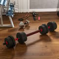 Miniatyrbillede 9 af 10: 2 i 1 håndvægte sæt 20 kg justerbar håndvægt & vægtstang professionel håndvægt styrketræning sort