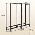 Miniatyrbillede 4 af 10: Brændestativ, to sektioner, stel af rustfrit stål, op til 200 kg, 123 x 32 x 115 cm, sort