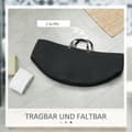 Miniatyrbilde 7 av 10: Vaskepose, 88L, bærbar, sammenleggbar, håndtak i kunstskinn, bomull, Ø56 x 35,5H cm, svart